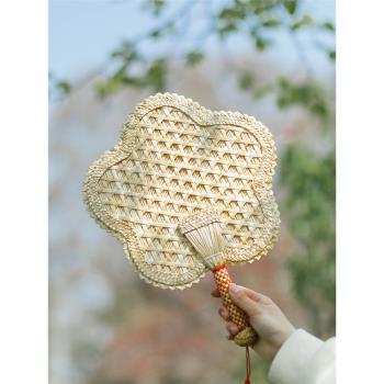 便攜古風扇子夏季小扇子夏天團扇蒲扇兒童國風葵扇子老式日式中式