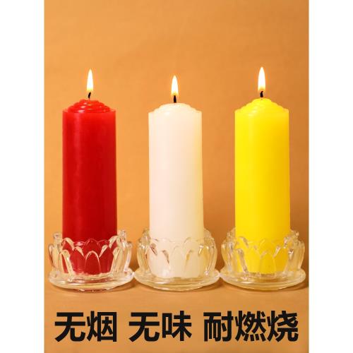 蠟燭家用無煙無味停電備用廠家批發紅白黃大號粗臘燭照明應急上香