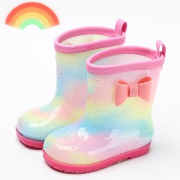 兒童雨鞋女孩款幼兒園小男孩一體水鞋防滑輕便沙灘防水公主雨靴