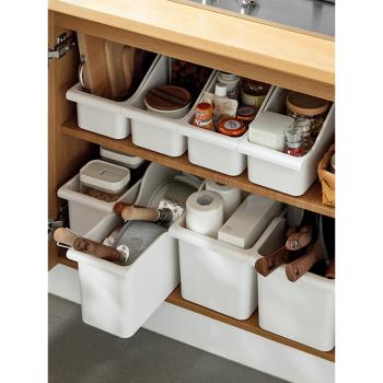 廚房鍋具收納盒櫥柜收納架鍋蓋架調料雜物柜內置物架帶滑輪儲物架
