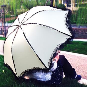 蕾絲學生森系復古簡約折疊太陽傘