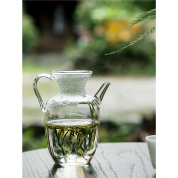 日式高硼硅耐熱玻璃茶壺小號綠茶花茶壺仿宋執壺公道杯泡茶帶濾網