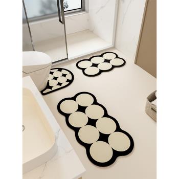 浴室吸水軟硅藻泥地墊衛生間防滑腳墊廁所馬桶套裝家用洗手臺地毯