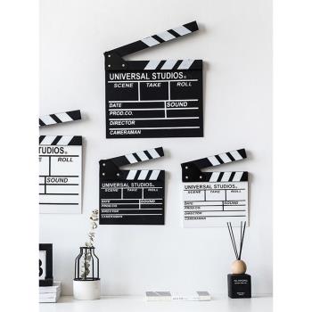 木質場記板電影拍板可寫字掛飾導演打板拍攝生日道具簡約裝飾擺件
