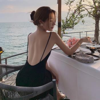 名媛性感露背海邊度假沙灘小禮服