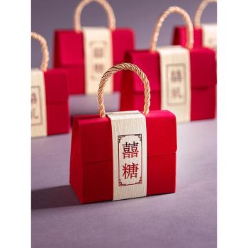 結婚喜糖盒中式2025新款婚禮糖果盒子空盒定製高階感訂婚禮盒糖袋