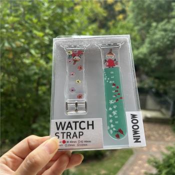 促銷撿漏適用蘋果 iwatch8透明表帶apple watch7卡通替換手錶帶