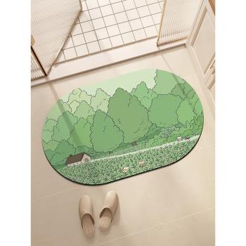 浴室吸水地墊衛生間硅藻泥腳墊軟墊廁所防滑速干吸水墊地毯墊子