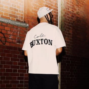 小眾潮牌cole buxton極簡字母標語貼布刺繡重磅男士高級感短袖T恤