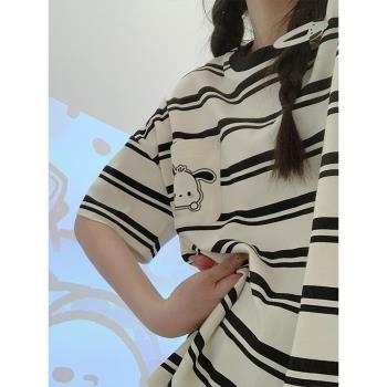 帕恰狗睡衣女士夏季天帶胸墊冰絲莫代爾2023年新款薄款家居服套裝