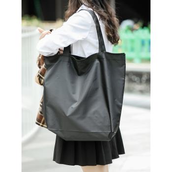 居家家日式尼龍手提袋大號單肩購物袋環保布袋子可折疊便攜買菜包