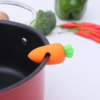 設計硅膠小胡蘿卜鍋蓋抬高防溢器廚房實用小工具跨境可售