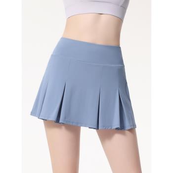 lulu運動短裙女羽毛球健身跑步防走光訓練瑜伽服三分褲夏外穿短褲