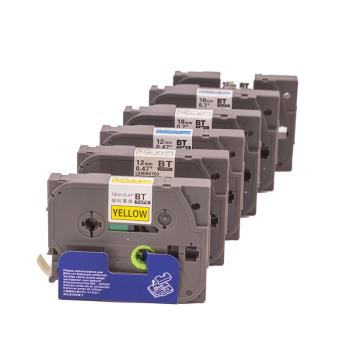 適用兄弟標簽機色帶12mm9 18 24 PT-E100B/D200/D210標簽帶列印紙