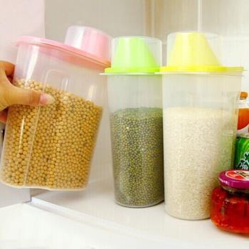 家用塑料透明大號密封罐五谷雜糧罐子易傾倒收納盒廚房食品儲物罐
