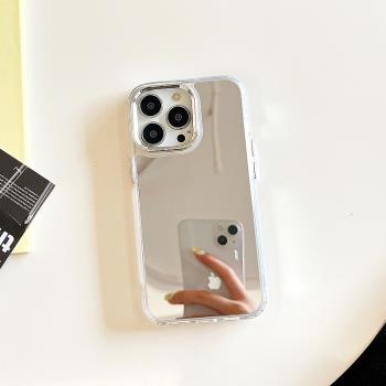 潮牌鏡子iPhone16promax手機殼15蘋果13女14個性12防摔11網紅15promax保護套14pro全包13pro少女補妝神器適用