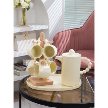 喬遷新居杯子套裝陶瓷水具結婚水杯茶具北歐杯具家用茶杯輕奢水壺