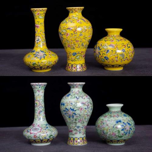 全球購家居擺件復古民族風中式爬花陶瓷
