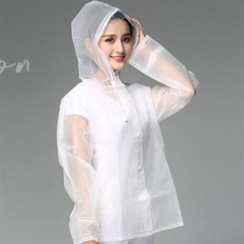 時尚短款雨衣單件上衣成人男女大帽檐玩水防水服透明非一次性雨披