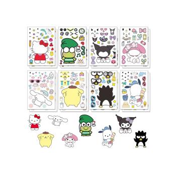庫洛米美樂蒂KT貓兒童動漫卡通親子互動益智拼圖DIY手賬貼紙16張