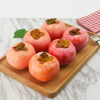 仿真黃柿子假花水果裝飾道具模型擺件客廳事事如意柿子果樹枝脆皮