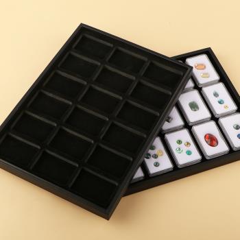 珠寶展示盒塑料透明記憶棉寶石盒子帶托盤鉆石戒面裸石彩寶裸鉆盒
