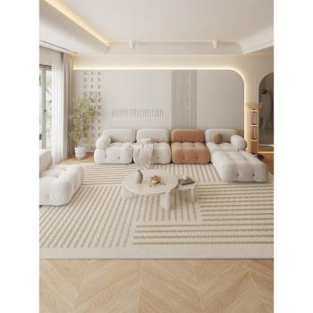 比利時絨新款復古地毯客廳奶油風家用地墊臥室高級防滑墊子大面積