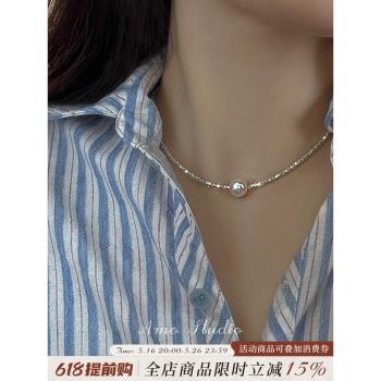 星光AMO項鏈女925純銀天然珍珠