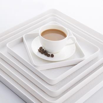 正方形密胺托盤花盆杯子15小盤子四方塑料方盤大尺寸茶盤收納瀝水
