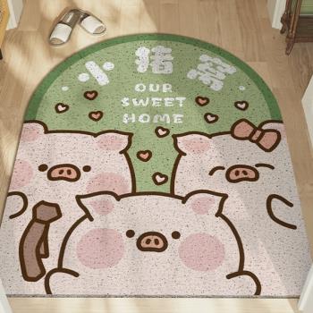 小豬豬入戶門地墊家用進門PVC絲圈腳墊玄關防滑門墊卡通可愛地毯