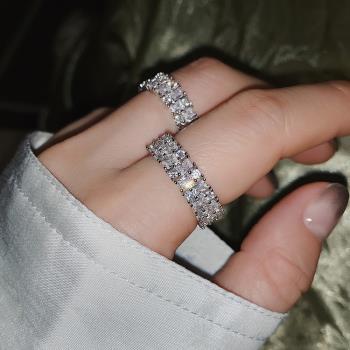 歐美夸張氣質閃鉆鋯石食指戒指網紅時尚個性簡約關節開口指環潮女