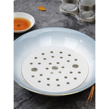 骨質瓷餃子盤瀝水雙層盤大號陶瓷水餃盤子水果盤家用餃盤子菜盤子