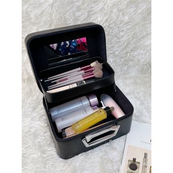 新款韓國化妝包大容量便攜手提化妝箱旅行化妝品收納包收納盒大號