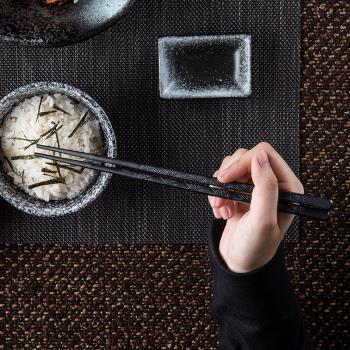 合金筷子 家用日式餐具防滑尖頭筷子高檔料理店餐廳個性套裝快子