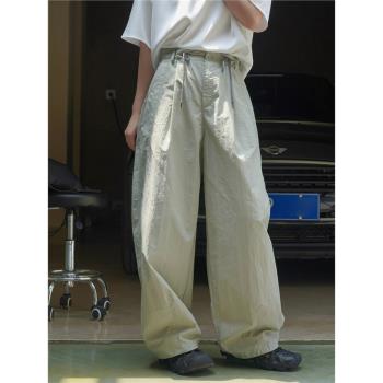 CHIC VIKI日系韓版戶外山系運動簡潔工裝高腰闊腿褲寬松顯瘦休閑