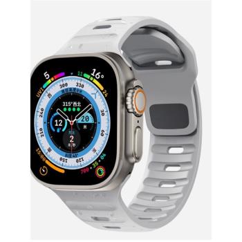 適用Apple iWatch穿扣表帶透氣Watchs7/s8/ultra蘋果手錶矽膠腕帶
