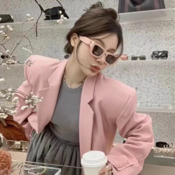 mim粉色墨鏡2023新款防曬邊框女高級感眼鏡顯臉小素顏神器女ins風