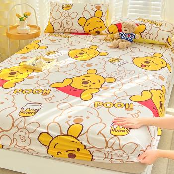 迪士尼純棉床笠單件全棉床單床墊保護罩卡通兒童床套罩保護套全包