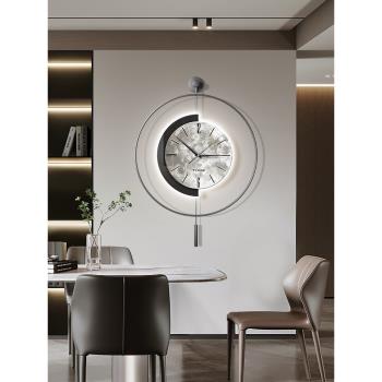 西班牙個性極簡鐘表創意輕奢風餐廳月球裝飾掛鐘簡約藝術靜音時鐘