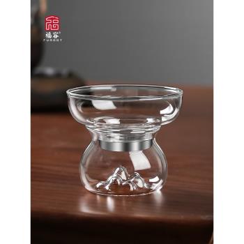 玻璃茶漏茶濾創意濾茶器茶具過濾網茶隔茶葉濾網觀山公道杯過濾器