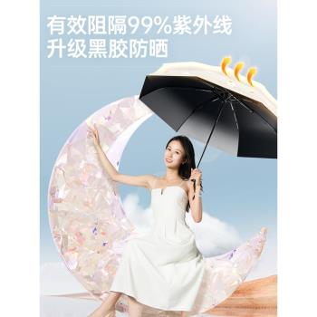 自動卡通高顏值雨傘女生太陽傘防曬防紫外線戶外遮陽傘晴雨兩用傘