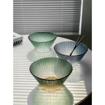 水果盤高顏值透明玻璃碗耐高溫湯碗客廳家用碗碟套裝沙拉碗