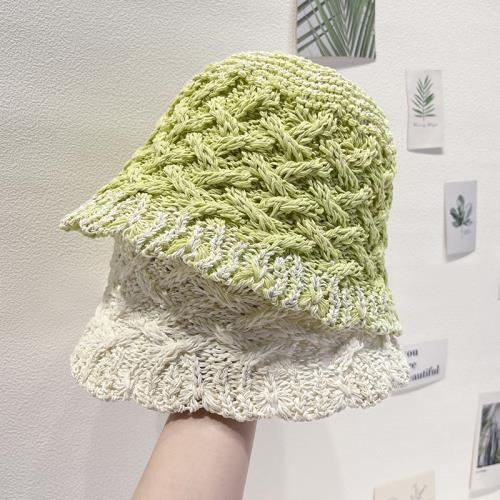 漁夫帽女夏季遮陽防曬海邊沙灘太陽帽鏤空透氣編織顯臉小水桶盆帽