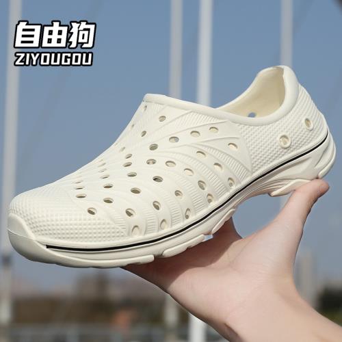 洞洞鞋男款夏季外穿防滑防臭包后跟拖鞋男士運動戶外涉水沙灘涼鞋