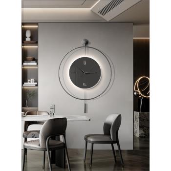 現代簡約客廳鐘表西班牙極簡風餐廳裝飾掛鐘創意玄關藝術靜音時鐘