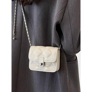迷你小包包女新款2023時尚高級感時尚菱格單肩包鏈條斜挎包小方包