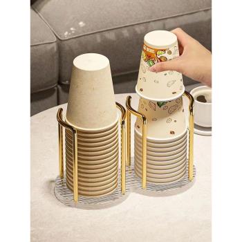 亞克力紙杯架一次性取杯器吸管杯子桌面收納置物架家用咖啡茶杯架