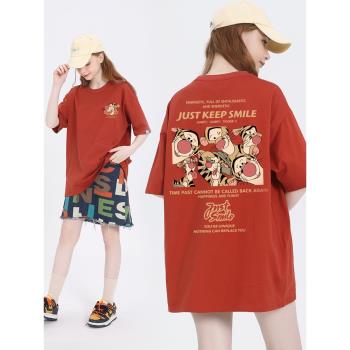 跳跳虎后背有圖案的t恤短袖女夏季新款2024小眾設計潮牌半袖上衣