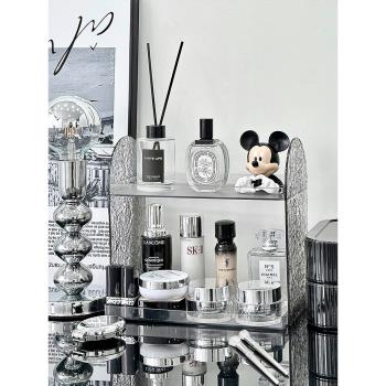 桌面化妝品香水置物架梳妝臺護膚品收納盒透明亞克力收納架整理架