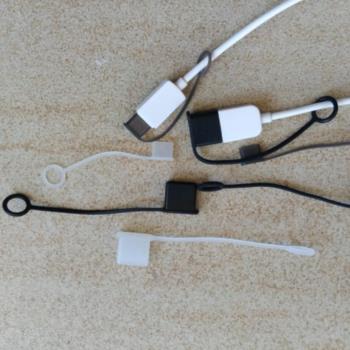 TYPEC充電線保護套USBC數據線防塵塞C口公插頭防水蓋硅膠帶扣防丟